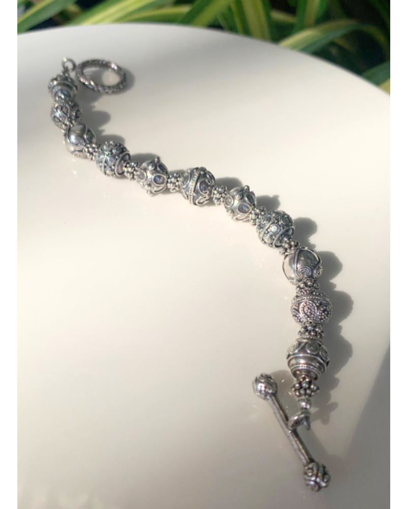 Out Of The Fire Bali Sterling Silver Beaded Bracelet