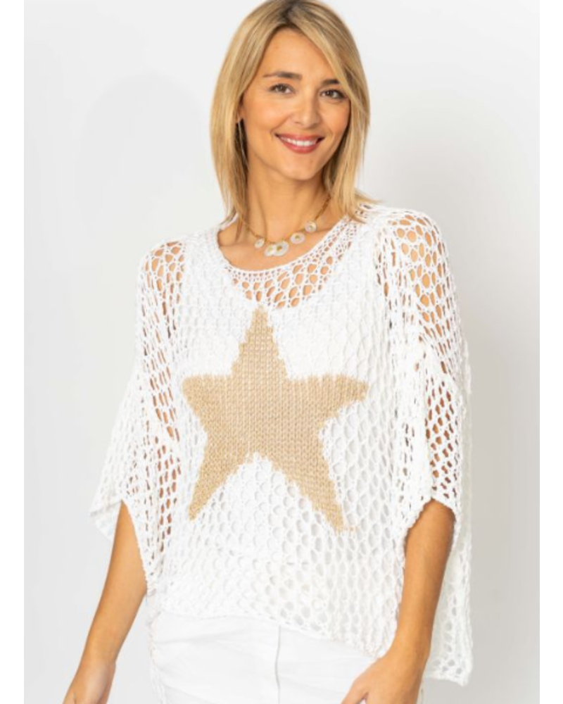 Crochet Sweater with Gold Star