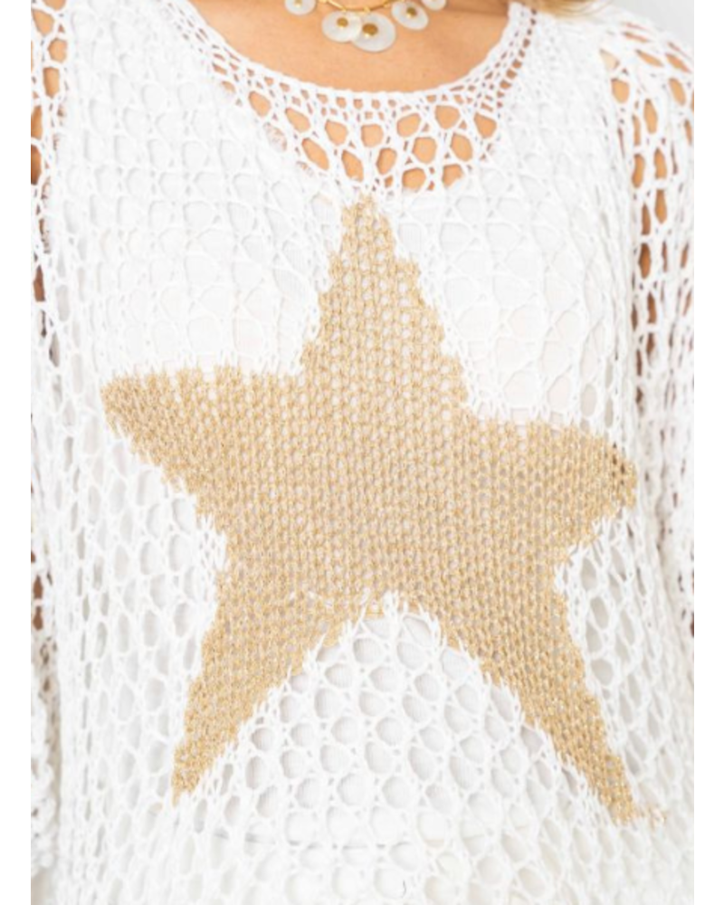 Crochet Sweater with Gold Star