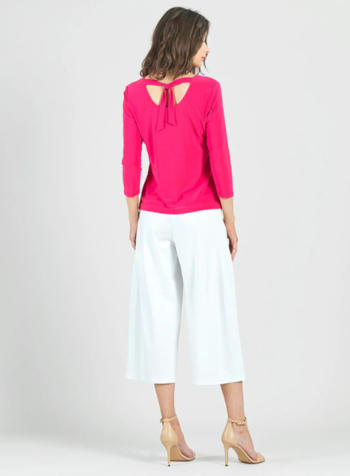 Tie Back Soft Knit Solid Top