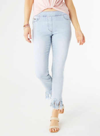 Skinny Jean with Fringed Scallop Edge