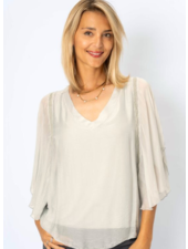 Flutter Sleeve Silk Blouse