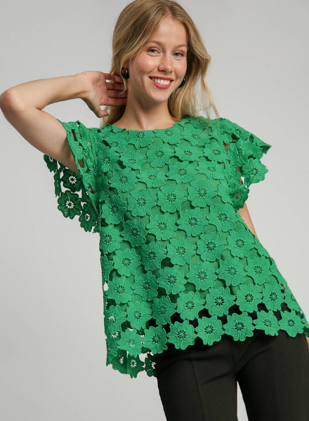 Flower Cutout Overlay Top