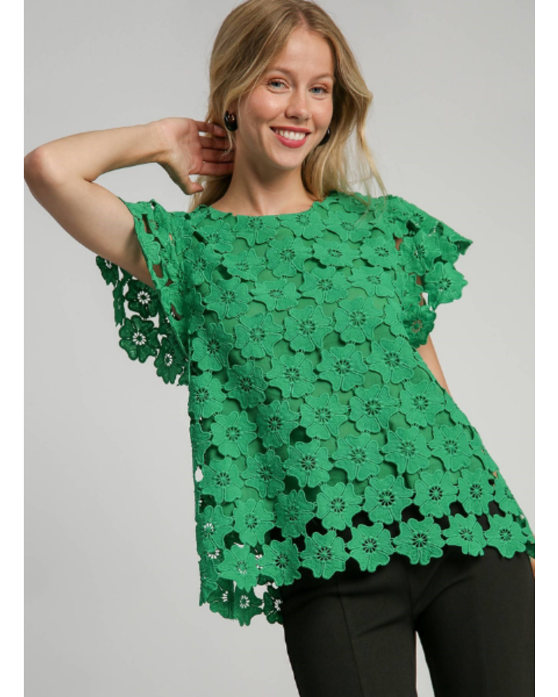 Flower Cutout Overlay Top