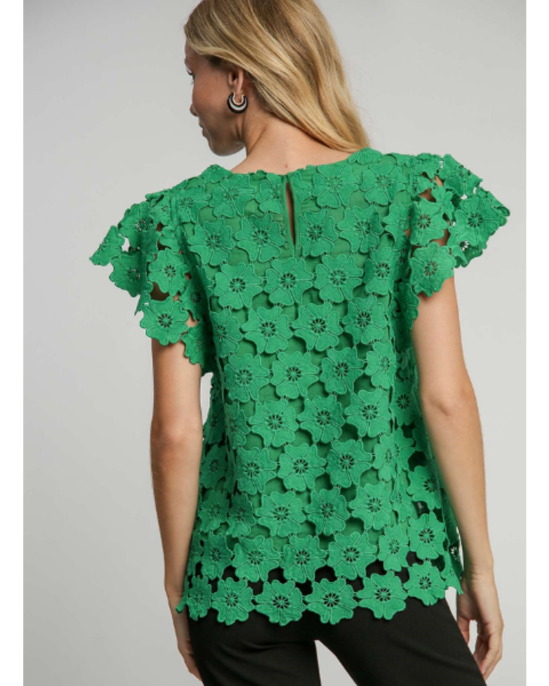 Flower Cutout Overlay Top