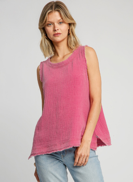 Sleeveless Gauze Top