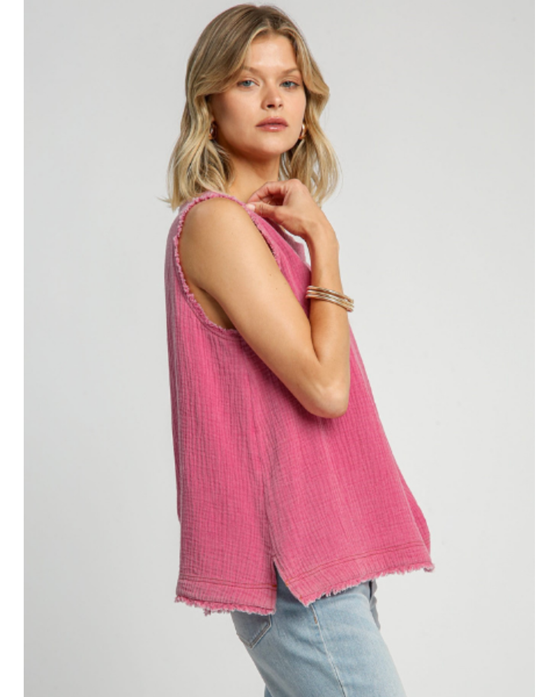 Sleeveless Gauze Top