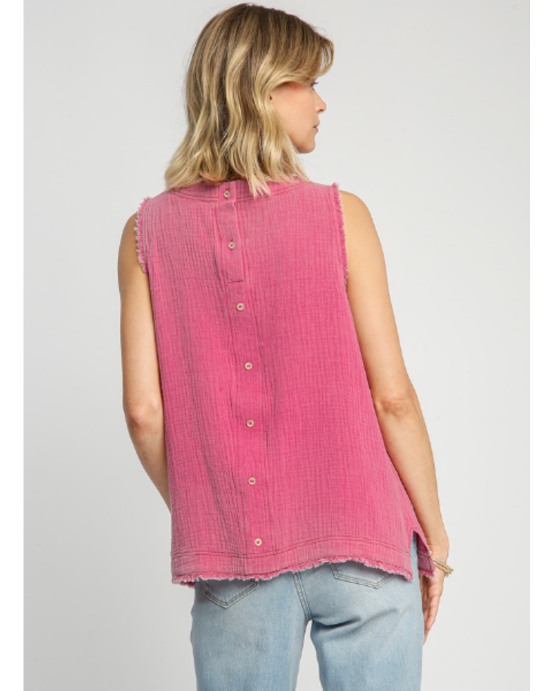 Sleeveless Gauze Top
