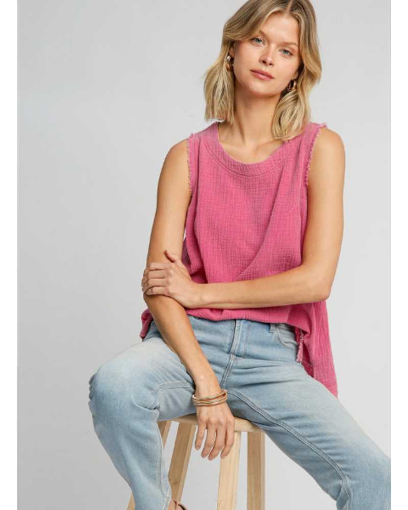 Sleeveless Gauze Top