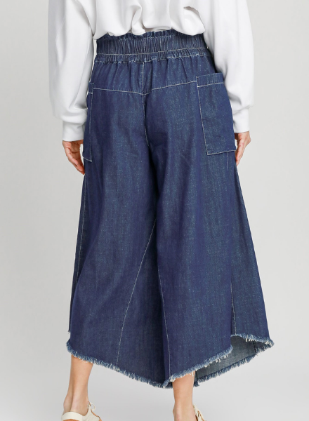 Wide Legged Cropped Denim Pants - Trader Rick's for the