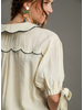 Peter Pan Collared Blouse with Scallop Detail