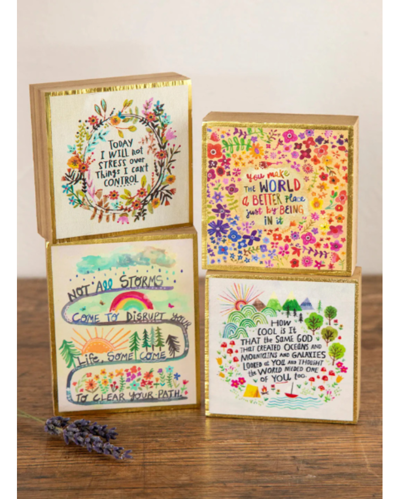 Tiny Block Signs with Gold Border