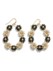 Wood Bead Flower Earrings