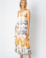 Silk Tie Dye Layered Dress