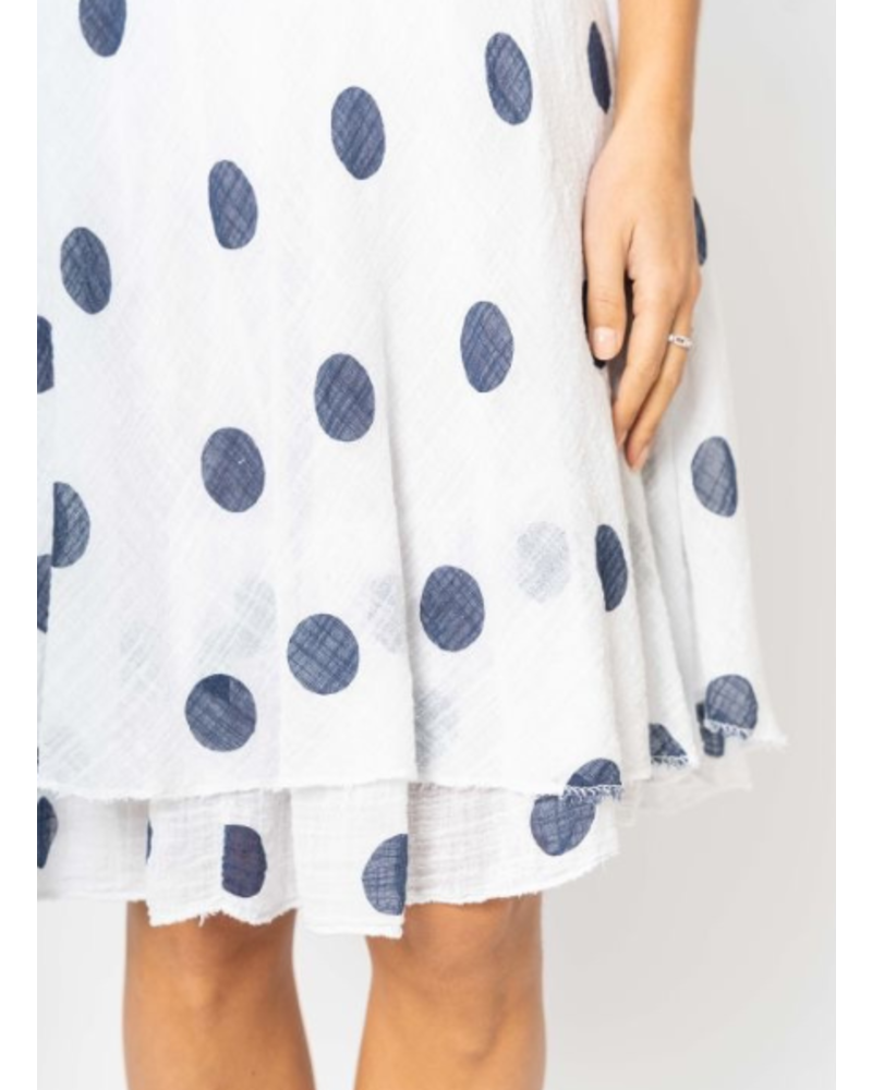 Polka Dot Print Sleeveless Dress
