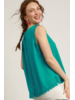 Button Back Frayed Edge Sleeveless Top