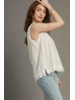 Button Back Frayed Edge Sleeveless Top