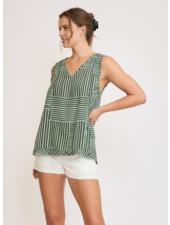Striped Block Design Sleeveless Top