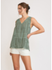 Striped Block Design Sleeveless Top