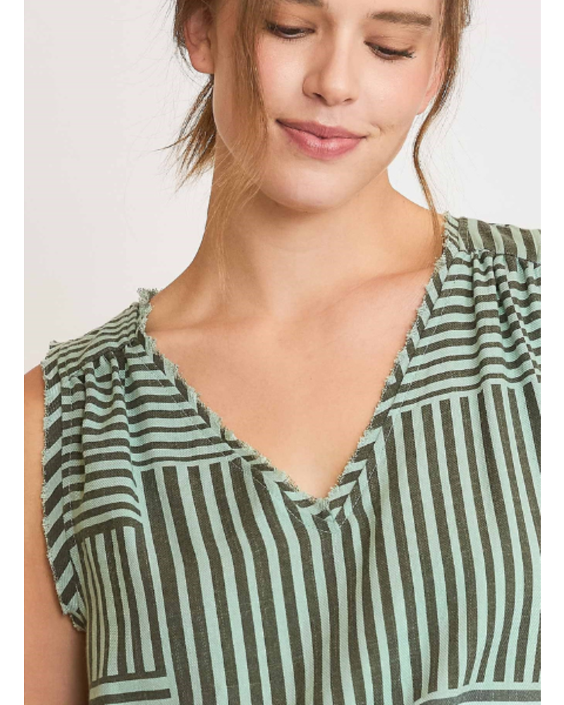 Striped Block Design Sleeveless Top