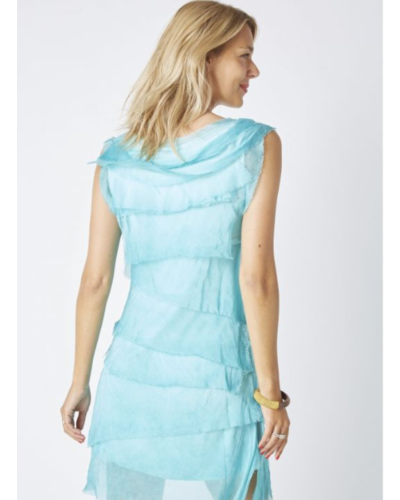 Short Silk Ruffle Dress