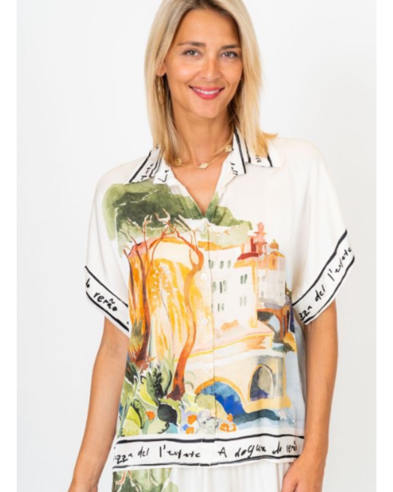 European Village Buttonfront Top