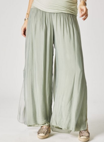 Silk Pant with Slit