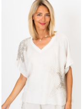 Linen Top with Layered Star