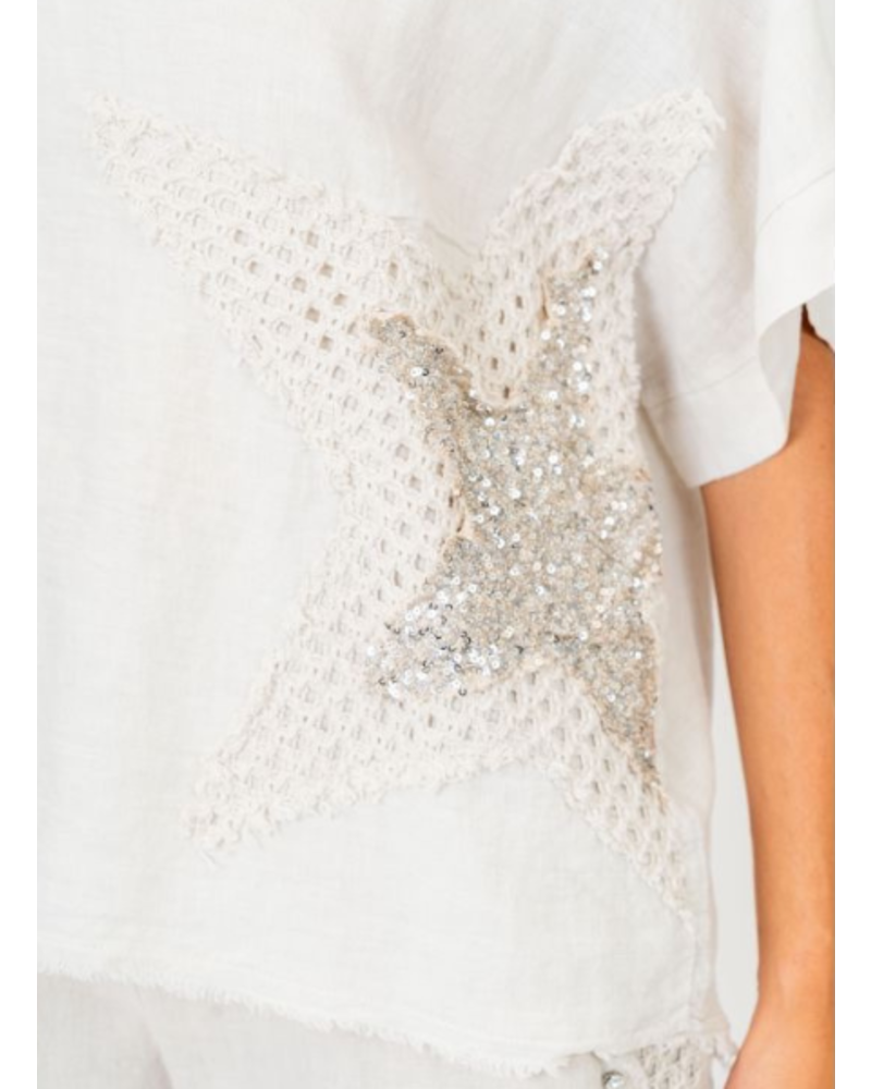 Linen Top with Layered Star - Trader Rick's for the artful woman
