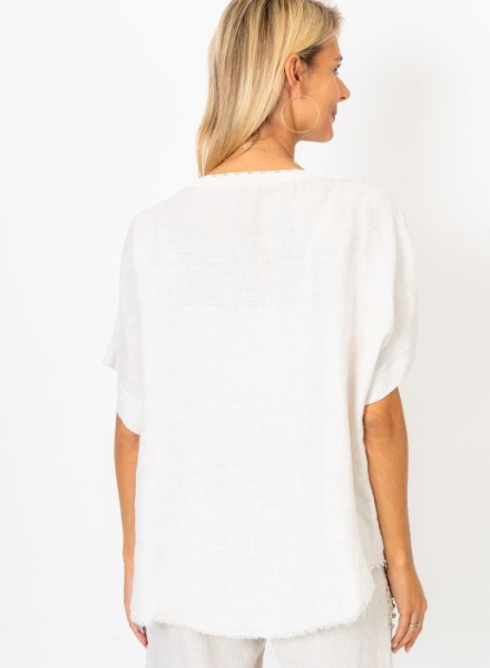 Linen Top with Layered Star - Trader Rick's for the artful woman