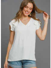 Double Flutter Sleeve Blouse