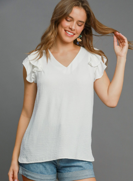 Double Flutter Sleeve Blouse