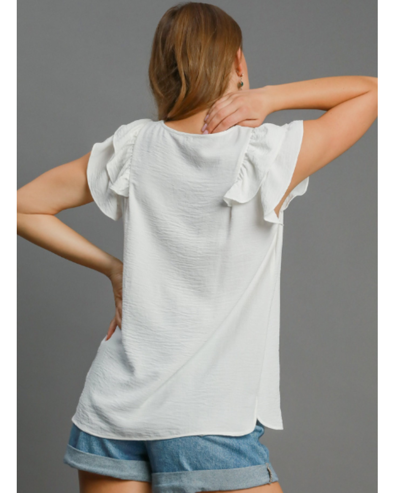 Double Flutter Sleeve Blouse