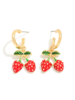 Strawberry Charm Huggie Hoops