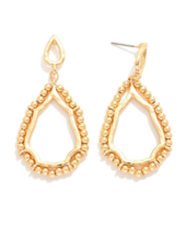 Gold Beaded Teardrop Earrings