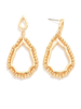 Gold Beaded Teardrop Earrings