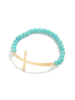 Hammered Cross Stretchy Beaded Bracelet