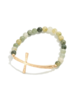Hammered Cross Stretchy Beaded Bracelet