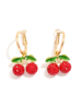 Crystal Cherry Charm Hoops