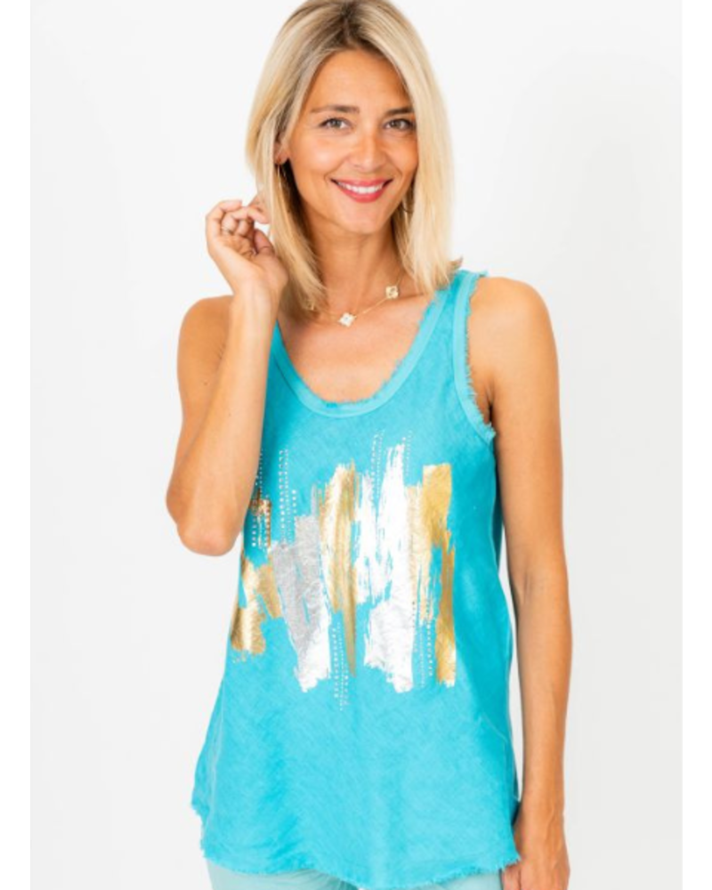 Gold and Silver Brushstrokes Tank