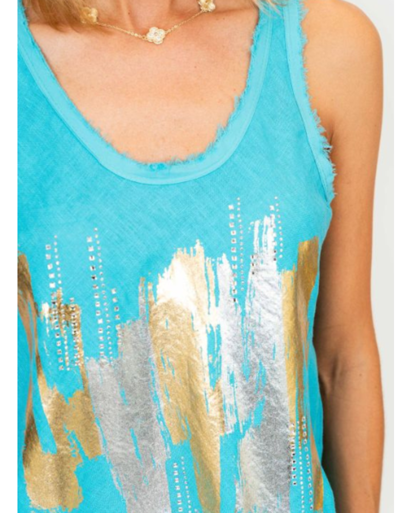 Gold and Silver Brushstrokes Tank