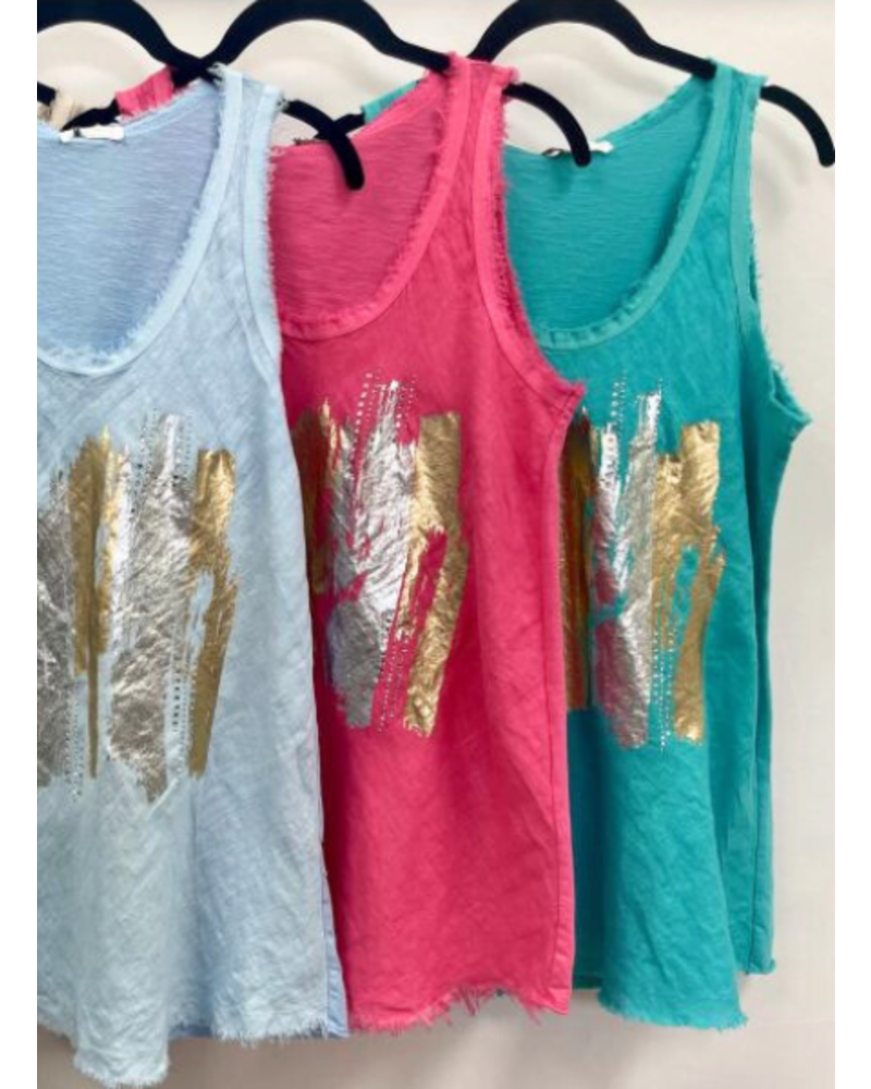 Gold and Silver Brushstrokes Tank