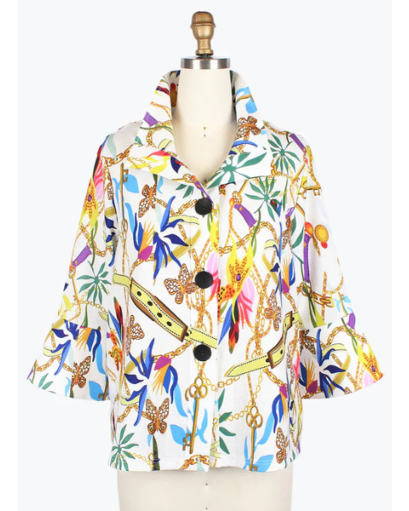 Jungle Print Collared Jacket