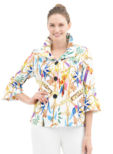 Jungle Print Collared Jacket