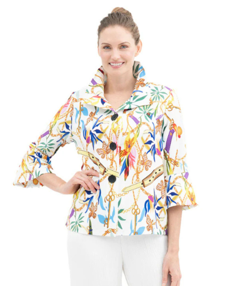 Jungle Print Collared Jacket