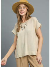 Scallop Edge Linen Top