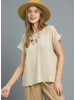 Scallop Edge Linen Top