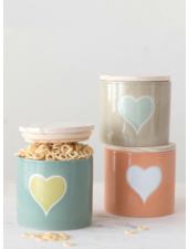Heart Canister with Bamboo Lid