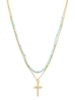 Seed Bead Cross Pendant Necklaces