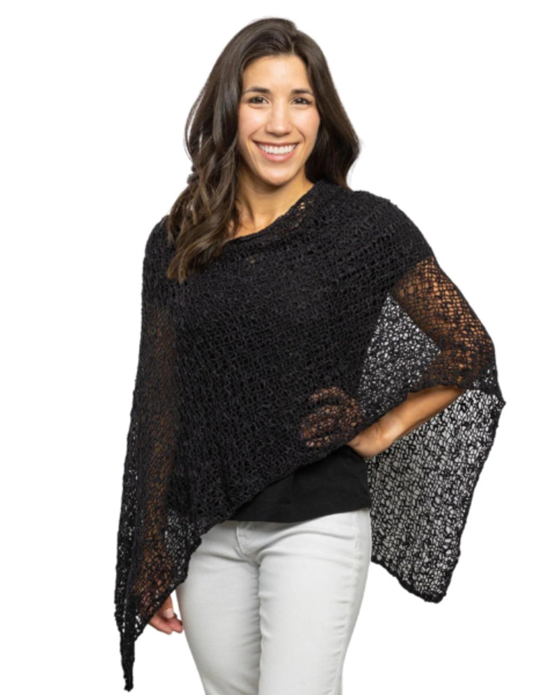 Popcorn Knit Poncho